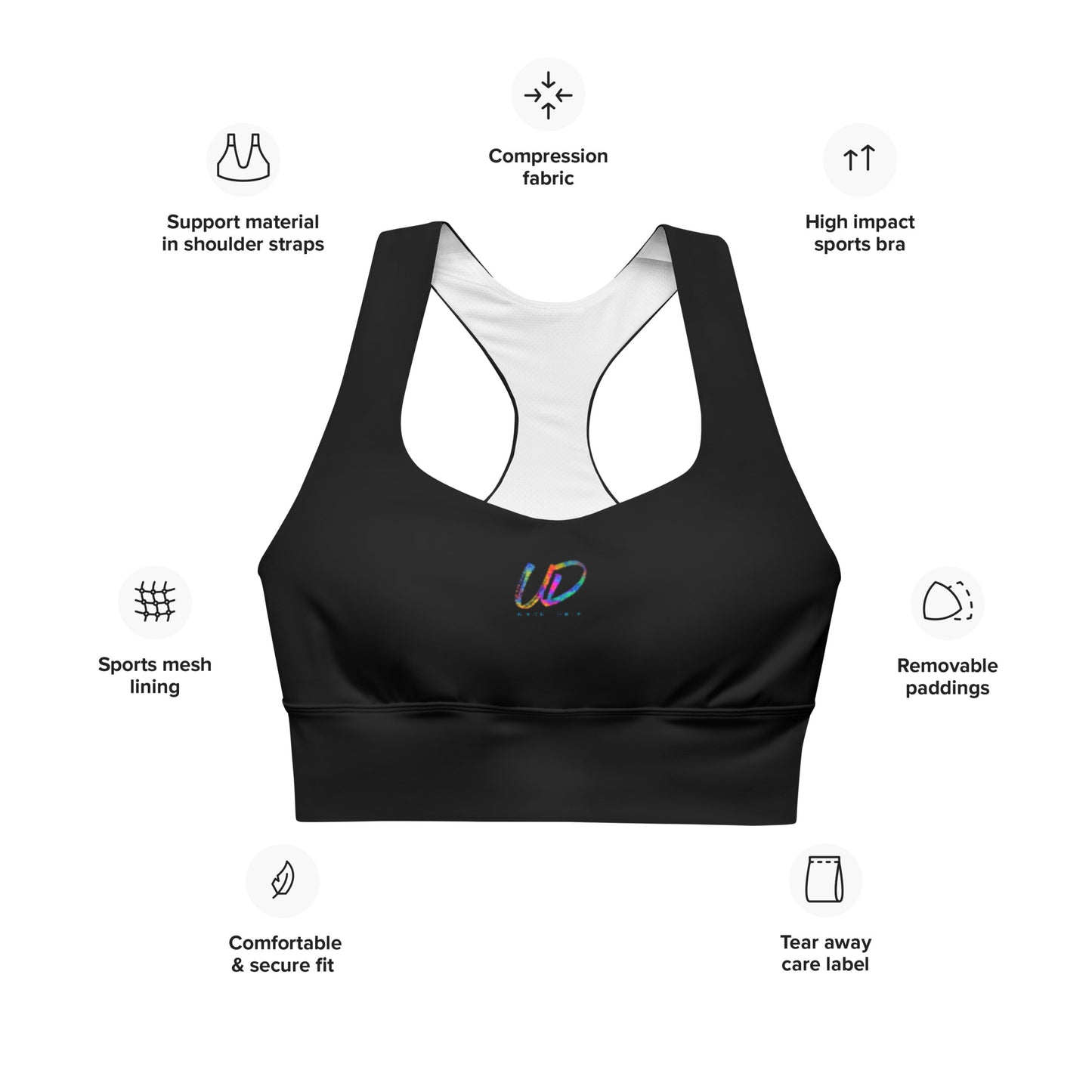 UD Black Spade Longline Sports Bra