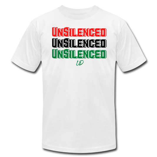 UnSilence R/B/G Premium Fit Tee - white